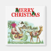 Vintage Santa Christmas Magnet