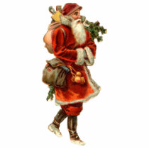 Vintage Santa Christmas Ornament Photo Sculptures
