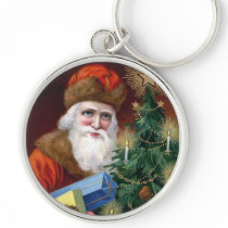 Vintage Santa Claus Christmas Keychain Key Chain