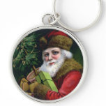 Vintage Santa Claus Christmas Keychain Key Chain