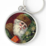 Vintage Santa Claus Christmas Keychain Key Chain