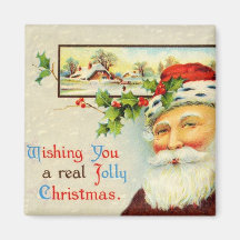 Vintage Santa Claus Christmas Magnet