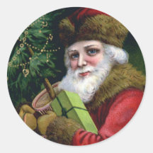 Vintage Santa Claus Christmas Stickers