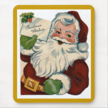Vintage Santa Claus Face Gifts Mouse Pad
