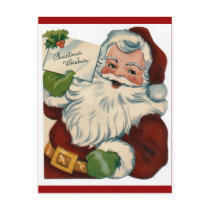 Vintage Santa Claus Face Gifts Postcard