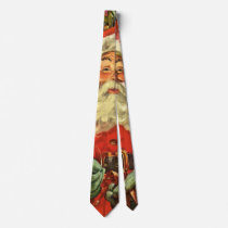 Vintage Santa Claus Flying His Sleigh with Toys Ties