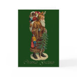 Vintage Santa Claus & Gifts Christmas Card