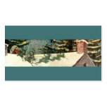 Vintage Santa Claus Sleigh on Rooftop Business Card Template