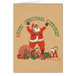 Vintage Santa Claus Toys Merry Christmas Everyone Card