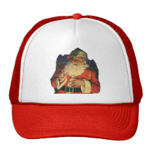 Vintage Santa Claus with Toys on Christmas Eve Trucker Hats