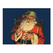 Vintage Santa Claus with Toys on Christmas Eve Post Cards