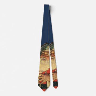 Vintage Santa Claus with Toys on Christmas Eve Neck Tie