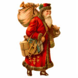 Vintage Santa Clause Christmas Ornament Photo Cutout