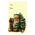 Vintage Santa Clause Present Gift Tag business cards