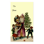 Vintage Santa Clause Present Gift Tag business cards