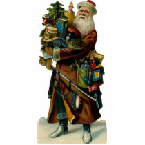 Vintage Santa Clause Sculpture Pin Photo Cut Out