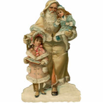 Vintage Santa Clause Sculpture Pin Photo Cut Out