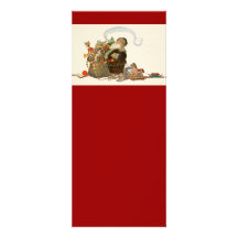 Vintage Santa Elf With Pipe and Sack of Toys Personalized Invite