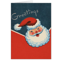 Vintage Santa Greetings Greeting Cards