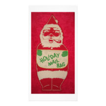 Vintage Santa Mail Bag Photo Card Template