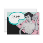 Vintage Sassy Secretary RSVP Card invitations