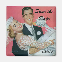 Vintage Save the Date! Fridge Magnets