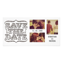 Vintage Save the Date Typography Photo Card