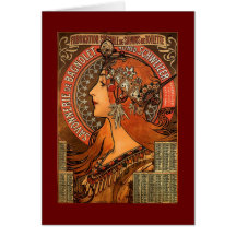 Vintage Savonnerie de Bagnolet by Alfons Mucha Card