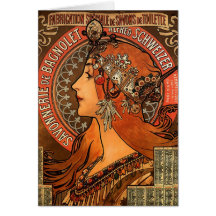 Vintage Savonnerie de Bagnolet by Alfons Mucha Card