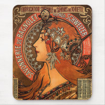 Vintage Savonnerie de Bagnolet by Alfons Mucha Mouse Pads