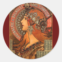 Vintage Savonnerie de Bagnolet by Alfons Mucha Sticker