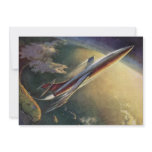 Vintage Science Fiction Aeroplane Spaceship invitations