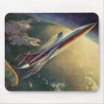Vintage Science Fiction Aeroplane Spaceship mousepads