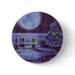 Vintage Science Fiction Aliens and Moon Rover buttons