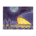 Vintage Science Fiction Aliens Blue Planet Moon Postcards