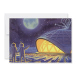 Vintage Science Fiction Aliens on a Blue Planet invitations