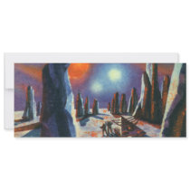 Vintage Science Fiction Aliens on a Foreign Planet Invitation