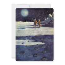 Vintage Science Fiction Aliens on the Moon Custom Announcement