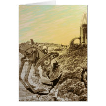 Vintage Science Fiction Aliens Under Construction Cards