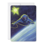 Vintage Science Fiction Astronaut on a Spacewalk invitations
