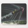Vintage Science Fiction Astronaut Riding a Rocket Mouse Pad
