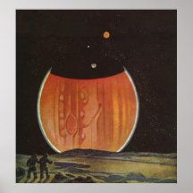 Vintage Science Fiction, Astronauts on Ganymede Print