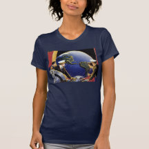 Vintage Science Fiction Astronauts Orbiting Earth Tees
