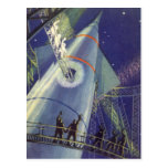 Vintage Science Fiction Astronauts Wave Goodbye Postcards