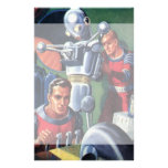 Vintage Science Fiction Astronauts with a Robot Stationery