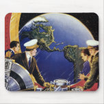 Vintage Science Fiction Crew Orbiting the Earth mousepads