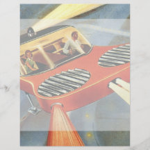 Vintage Science Fiction Futuristic Flying Car Custom Flyer