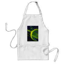 Vintage Science Fiction Green Planet w Spaceship Apron
