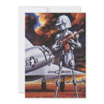 Vintage Science Fiction; Military Robot Soldiers Custom Announcements