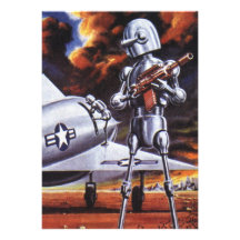 Vintage Science Fiction; Military Robot Soldiers Custom Announcements